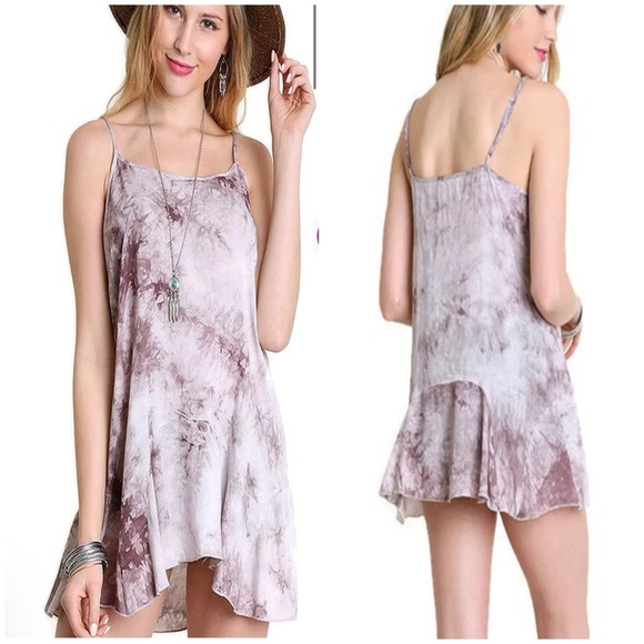 NWT Umgee Tie Dye Tank Top in Mocha Size Small Bohemian Festival Concert Beach - Picture 1 of 10